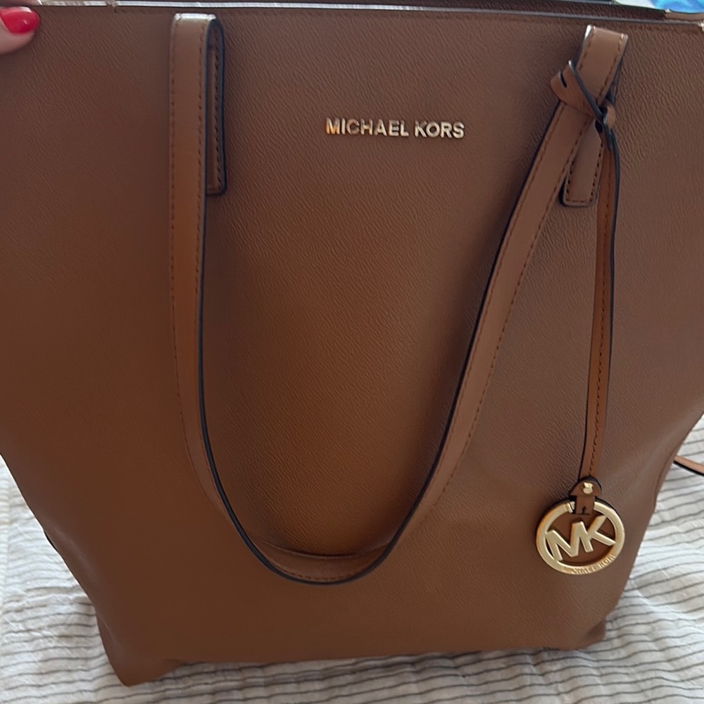 Michael Kors Tan Tote Bag with Gold Accents